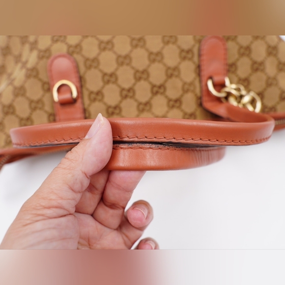 AW05❤️ GUCCI Monogram Heart Bit Charm Top Handle Tote - Picture 9 of 16
